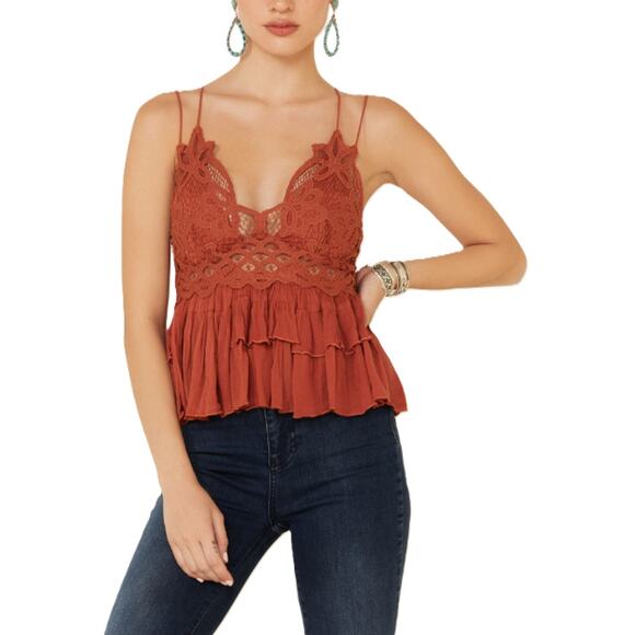 Free People Tops - Free People Adella Lace Camisole Top Size Small